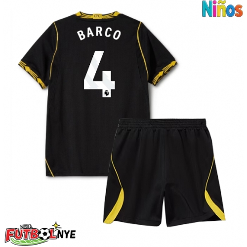 Camiseta Chelsea Valentin Barco #4 Visitante Equipación para niños 2026-27 manga corta (+ pantalones cortos)